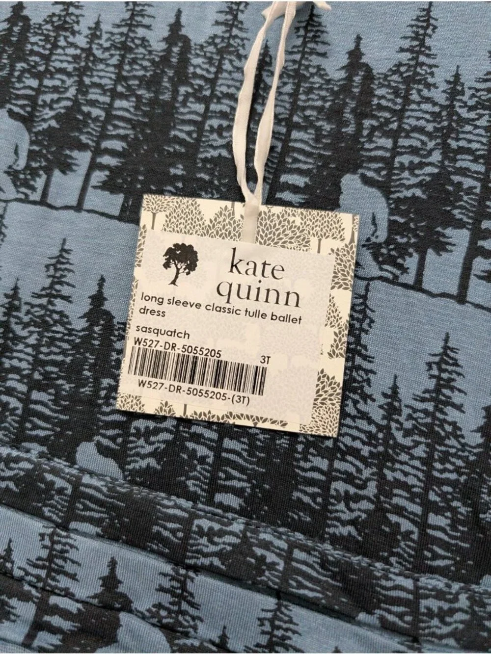 Kate Quinn Bamboo Blue Sasquatch PNW Tulle Dress 3T Bigfoot Ballet Bow